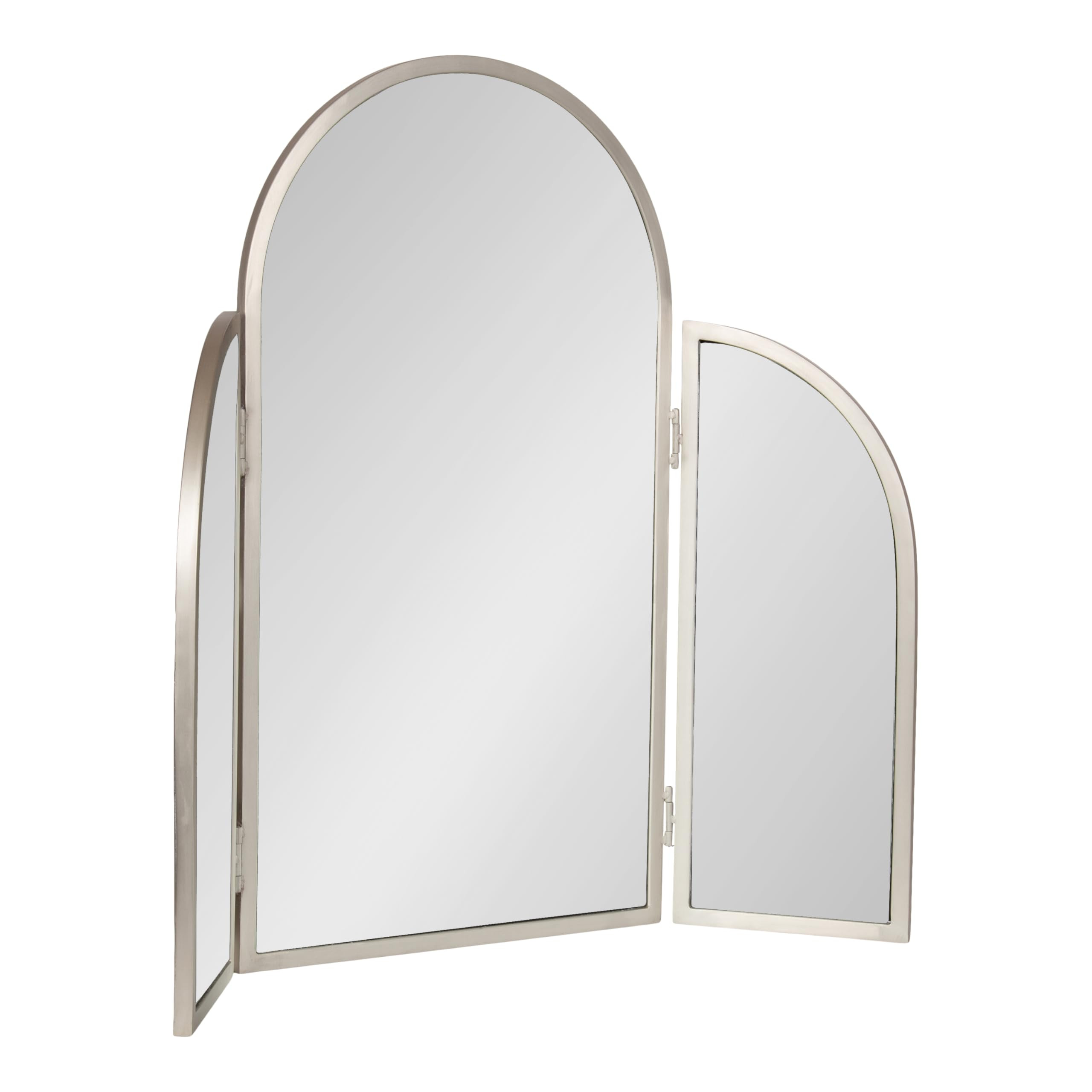 Kate and Laurel Amoli Modern Arched Tri-Fold Mirror, 28 x 28, Silver, Decorative Three-Piece Fold... | Amazon (US)