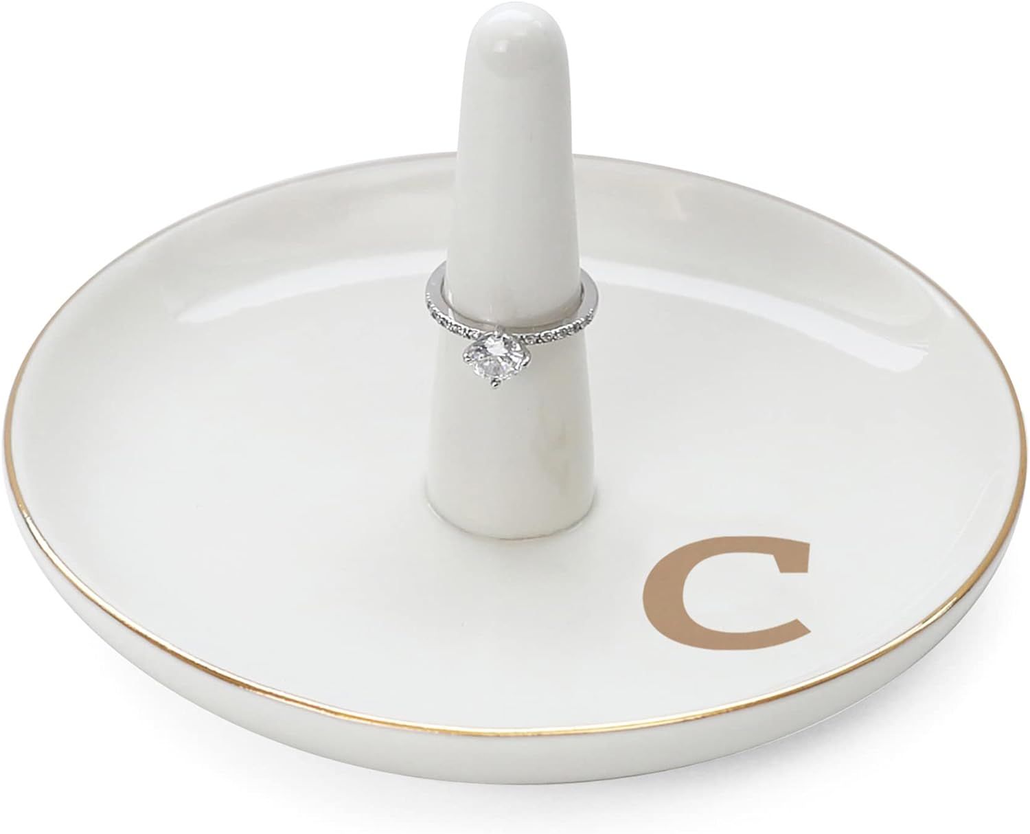 HOME SMILE Initials Ring Holder Jewery Tray with personalized C-Monogrammed Engagement Gifts for ... | Amazon (US)