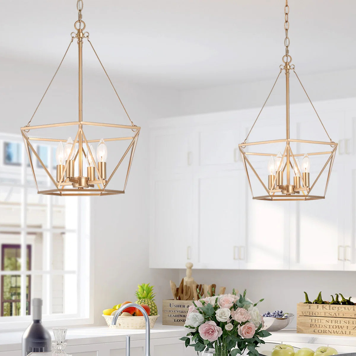 4 - Light Lantern Geometric Chandelier | Wayfair North America