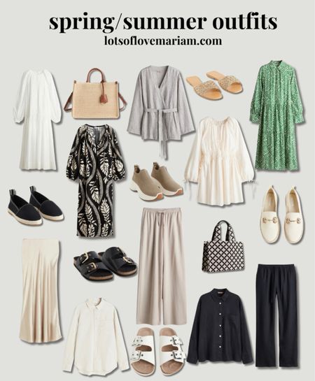 Summer capsule wardrobe essentials 

Maxi dress, linen trousers, maxi skirt, straw bag, linen shirt 