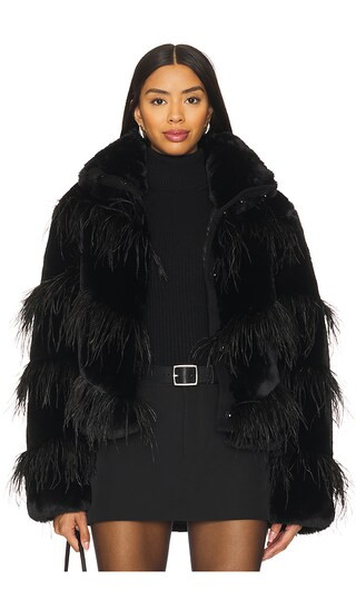 Avah Faux Fur Jacket in Black | Revolve Clothing (Global)