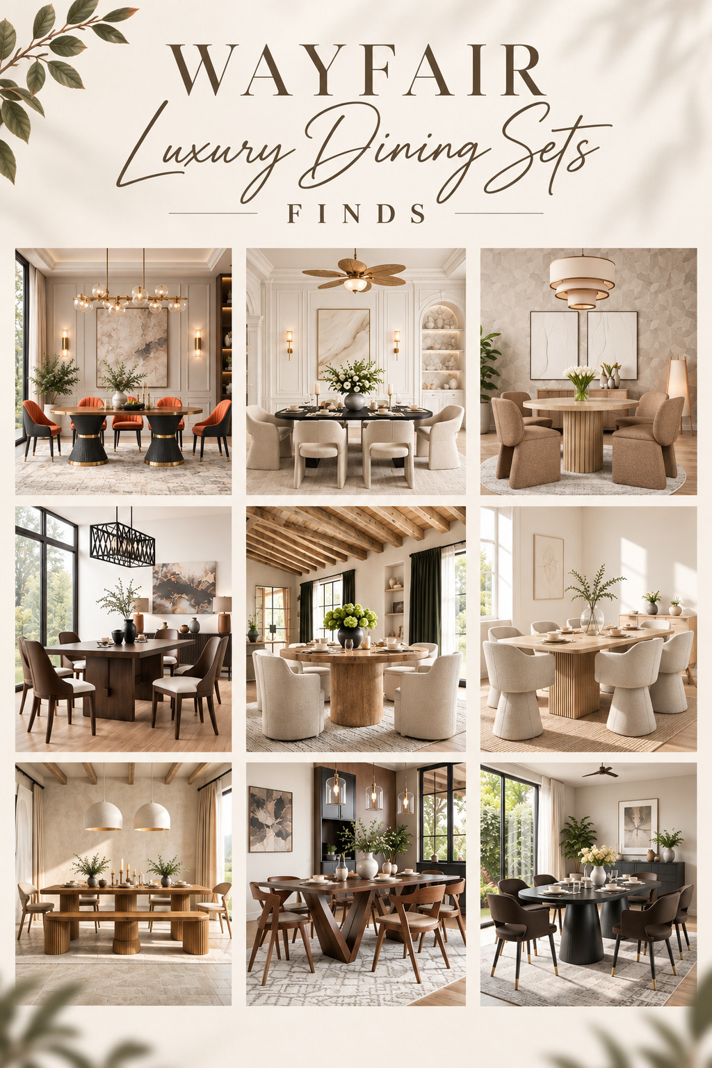 Okayyy these Wayfair luxury dining set finds are sooo good 😍🤎 The warm wood tones, soft upholstered chairs, and clean modern shapes make every setup feel cozy, polished, and way more expensive than it looks. Perfect for a fall dining room refresh, Thanksgiving hosting, holiday dinners, or just making everyday meals feel a little more special. I’m loving how each one has that elevated designer vibe without feeling too formal. 🍂✨

#WayfairFinds #WayfairHome #LuxuryDiningRoom #DiningSetFinds #DiningRoomInspo #DiningRoomRefresh #FallDiningRoom #FallHomeRefresh #DiningTable #DiningChairs #ModernDiningRoom #CozyDiningRoom #LuxuryHomeDecor #HomeDecorFinds #FurnitureFinds #DiningRoomIdeas #FallHomeDecor #ThanksgivingHosting #HolidayHosting #AutumnHome #InteriorInspo #HomeInspiration #WarmNeutralDecor #DesignerHome #DiningRoomGoals 

 #LTKSeasonal #LTKHome #LTKSaleAlert