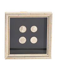 9x9 4pc Resin Coins Framed Wall Art | Marshalls