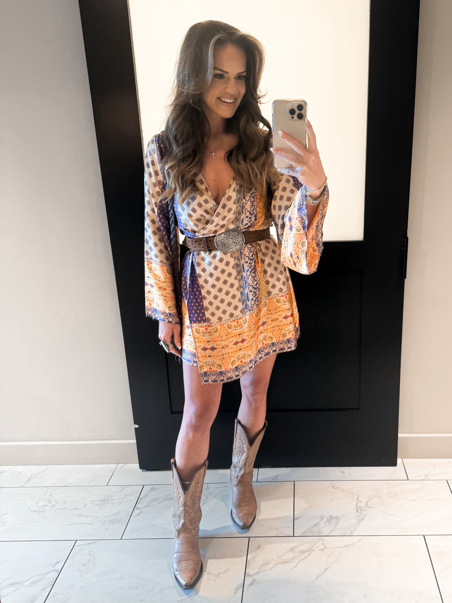 First day in Nashville to get brunch! Love this silky wrap dress, wearing the small. I’ll link what I can for the rest! 

#LTKStyleTip #LTKFindsUnder100 #LTKFindsUnder50