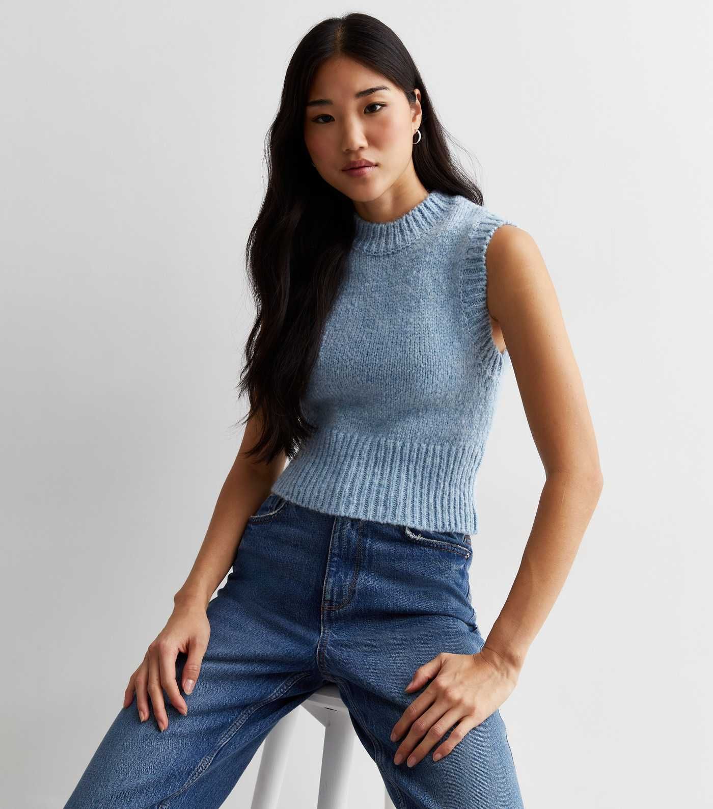 Blue Knit Crop Vest
						
						Add to Saved Items
						Remove from Saved Items | New Look (UK)