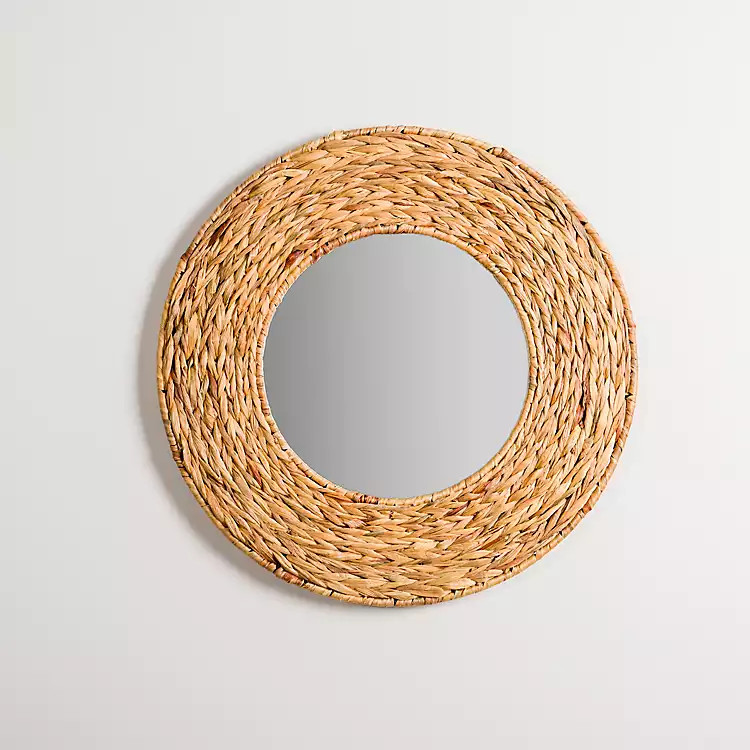New! Round Natural Water Hyacinth Mirror | Kirkland's Home