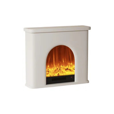 Beige Manufactured Wood Electric Fireplace | Wayfair North America