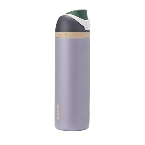Owala FreeSip Insulated Stainless Steel Water Bottle with Straw for Sports and Travel, BPA-Free Sports Water Bottle, 24 oz, Grey/Grey, Due North | Amazon (US)