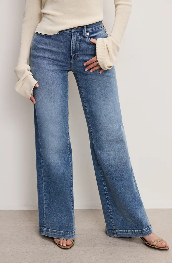 Good American Good Petite Palazzo Jeans | Nordstrom | Nordstrom