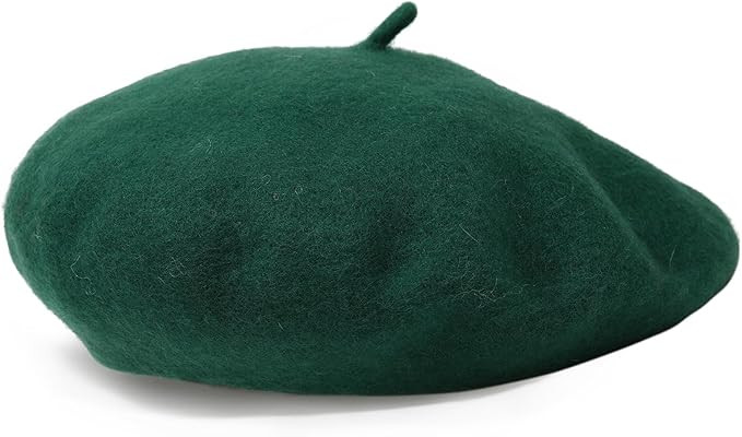 Women French Wool Beret Hats - Solid Color Classic Beanie Winter Cap | Amazon (US)
