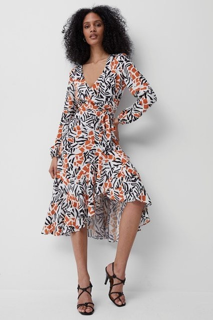 Afra Verona Drape Midi Dress | French Connection (US)