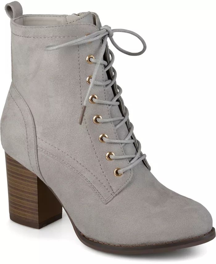 Journee Collection Women's Baylor Lace-up Booties - Macy's | Macys (US)
