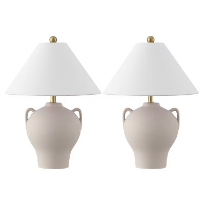 Rowyn 18.25" Table Lamp (Set of 2) - TBL4638 - Beige - Safavieh | Target