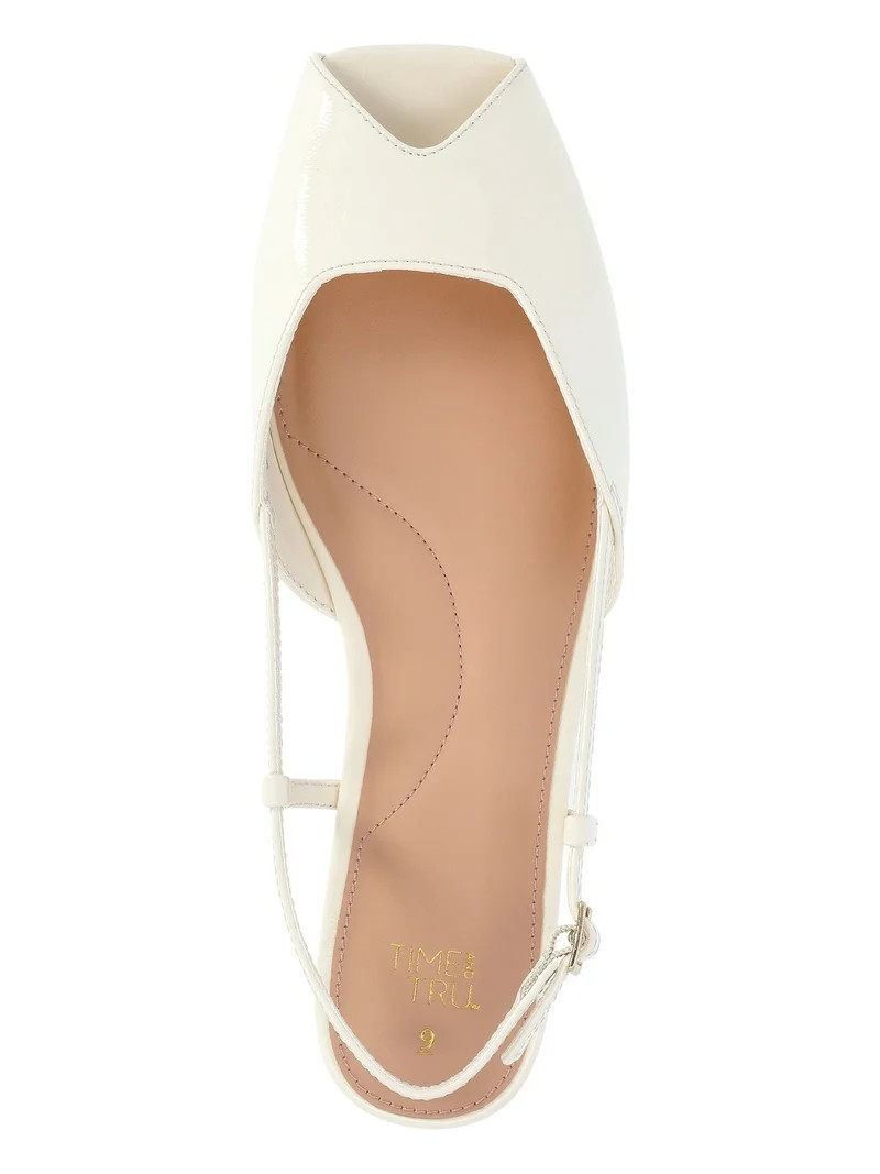 Time and Tru Women's Peep Toe Slingback Shoes - Walmart.com | Walmart (US)
