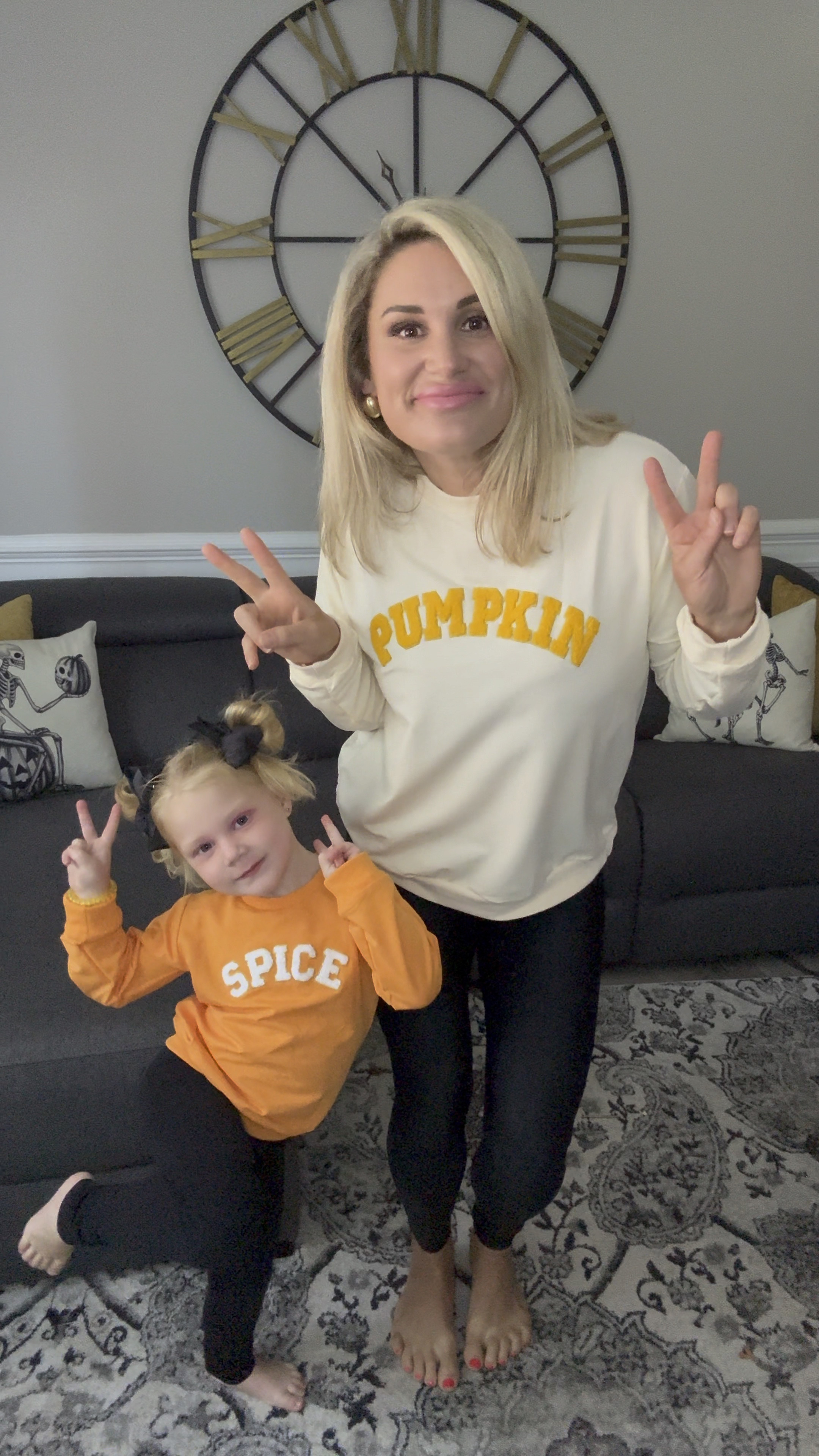 LOVE LOVE LOVE these mommy
and me sweat shirts for fall. The letter patches are perfection.

Mommy wearing size: Large (I got it a little oversized for leggings). 
Mini wearing: 2t-3t she is 4 years old. 

#LTKSeasonal #LTKFamily #LTKFallSale