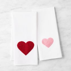 Embroidered Heart Towels, Set of 2 | Williams-Sonoma