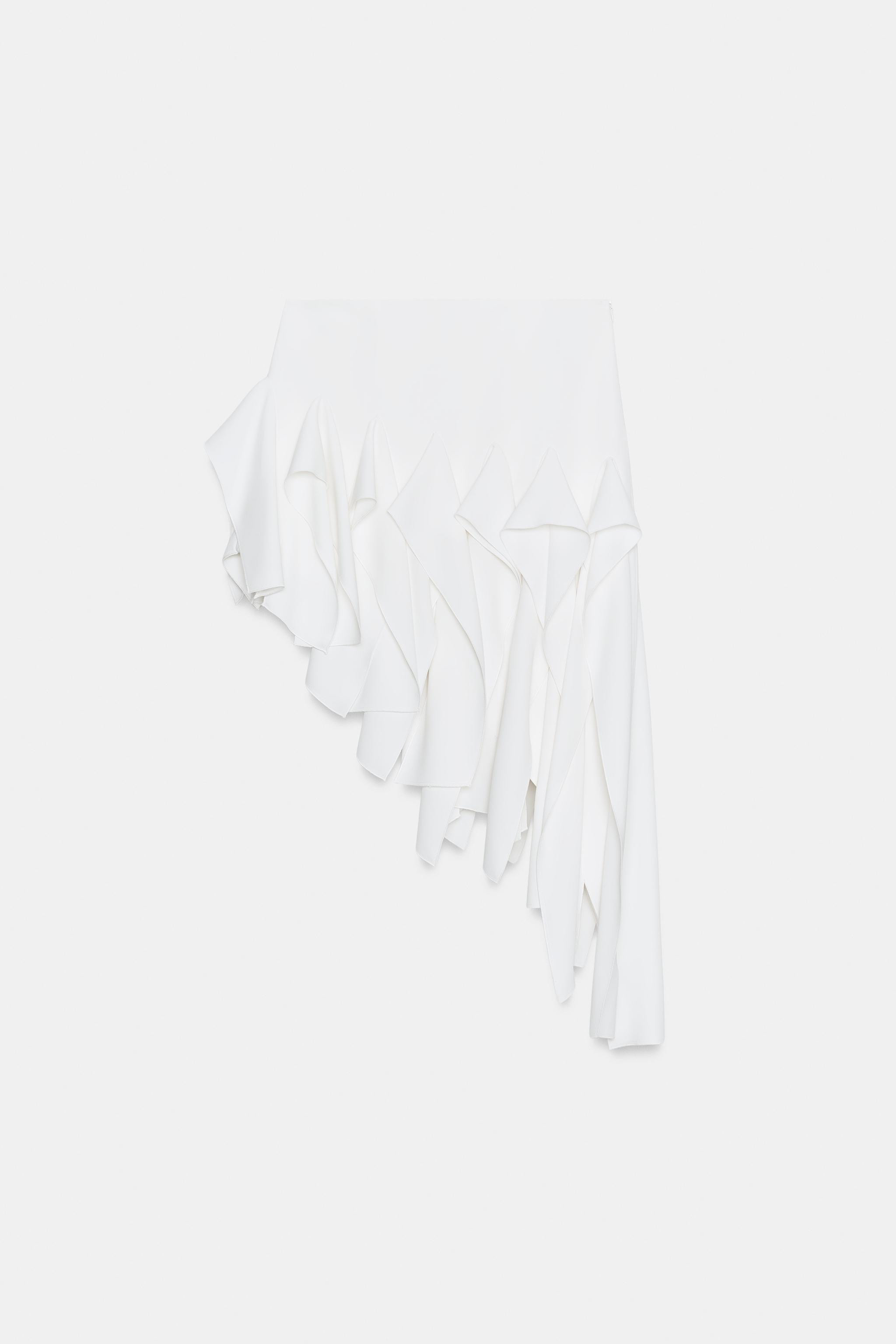 ZW COLLECTION ASYMMETRIC RUFFLED SKIRT | Zara US