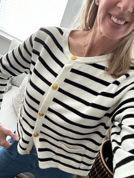 My favorite spring cardigan.  Pairs easily with jeans, shorts or over dresses.  

Available in 3 solids and 3 stripes  Wearing size small.  

#LTKSeasonal #LTKstyletip #LTKfindsunder50
