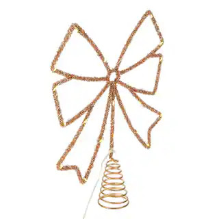 12" Gold Rhinestone Bow Lighted Tree Topper by Ashland® | Michaels Stores