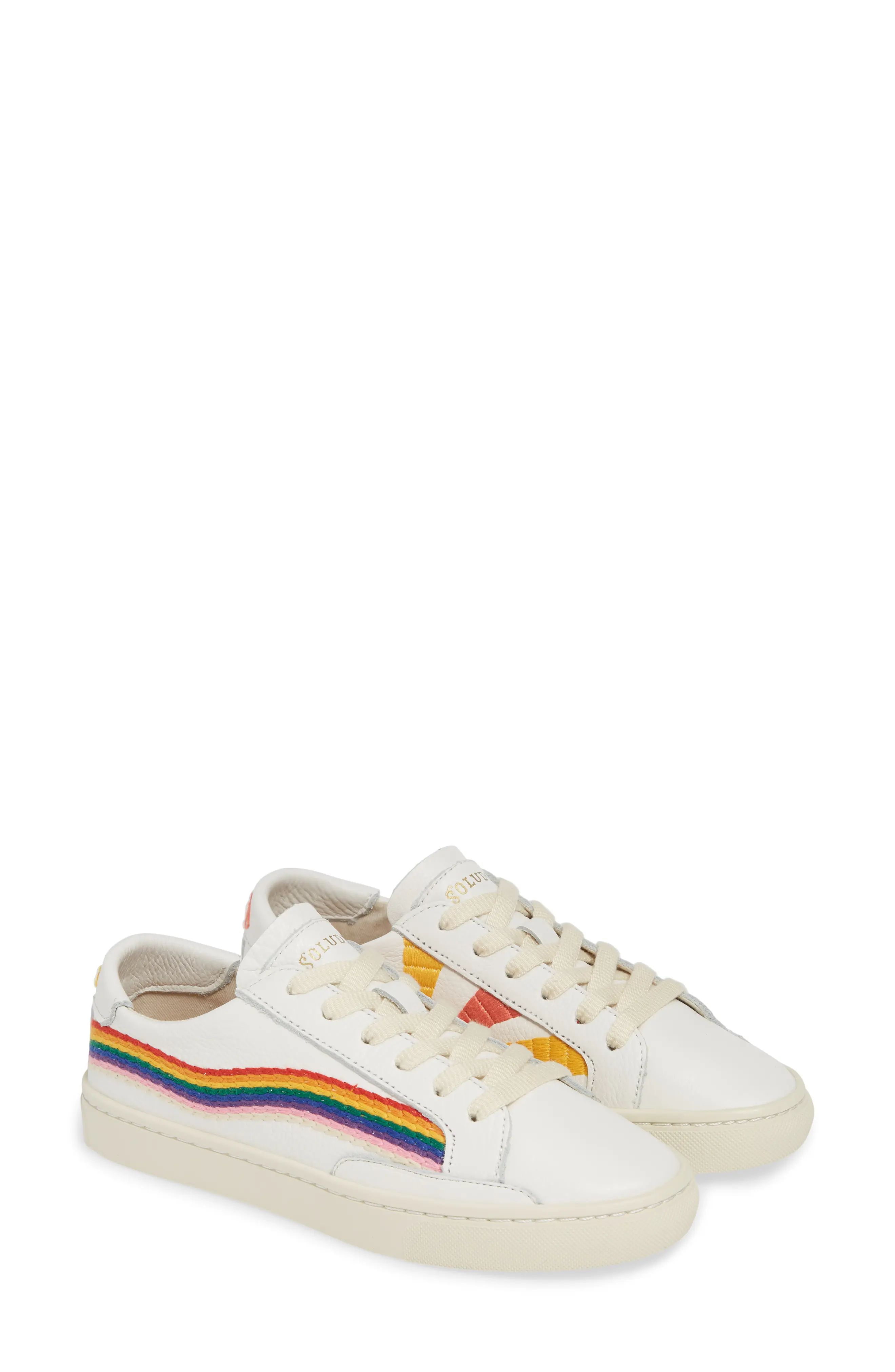 Soludos Rainbow Wave Sneaker in White at Nordstrom, Size 11 | Nordstrom