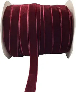 10 Yards Burgundy Velvet Ribbon Spool (Wine, 5/8") | Amazon (US)