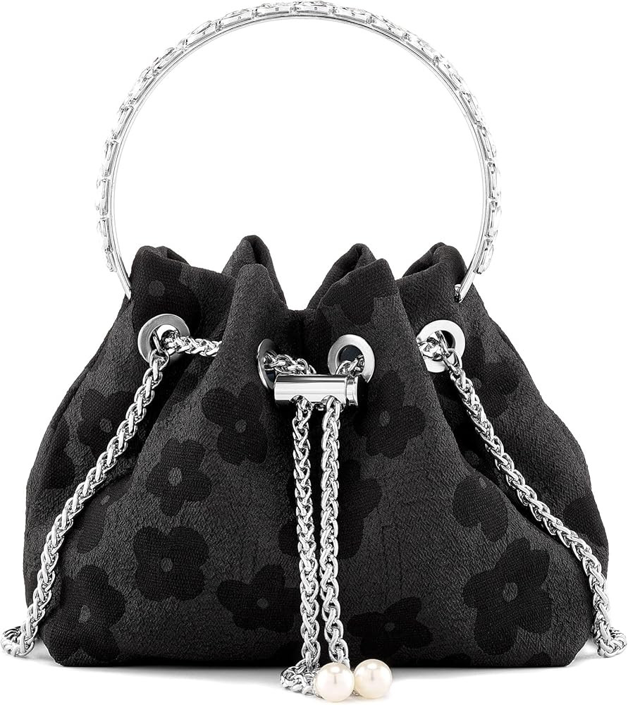 Ayliss Women Evening Handbag Mini Clutch Rhinestone Pouch Crossbody Handbag Purse Top Handle Flor... | Amazon (US)