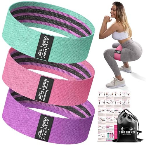 Fabric Resistance Bands for Working Out - Exercise Bands for Women and Men, Booty Bands for Legs and Glute, Yoga, Pilates, Rehab, Fitness and Home Workout | Amazon (US)