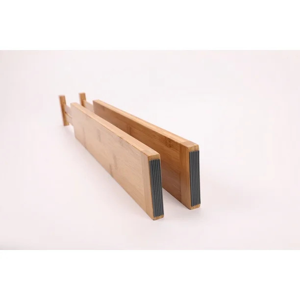 Better Homes & Gardens Natural Bamboo Expandable Drawer Dividers, 2PC  17.5''-22.83'' x3.14'' x1.... | Walmart (US)