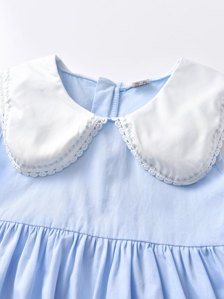 Toddler Girls Contrast Collar Babydoll Dress | SHEIN