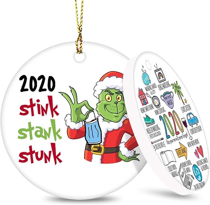 2020 Christmas Ornament, Commemorative Ornament, Pandemic Ornament, Quarantine Ornament, Ceramic ... | Amazon (US)