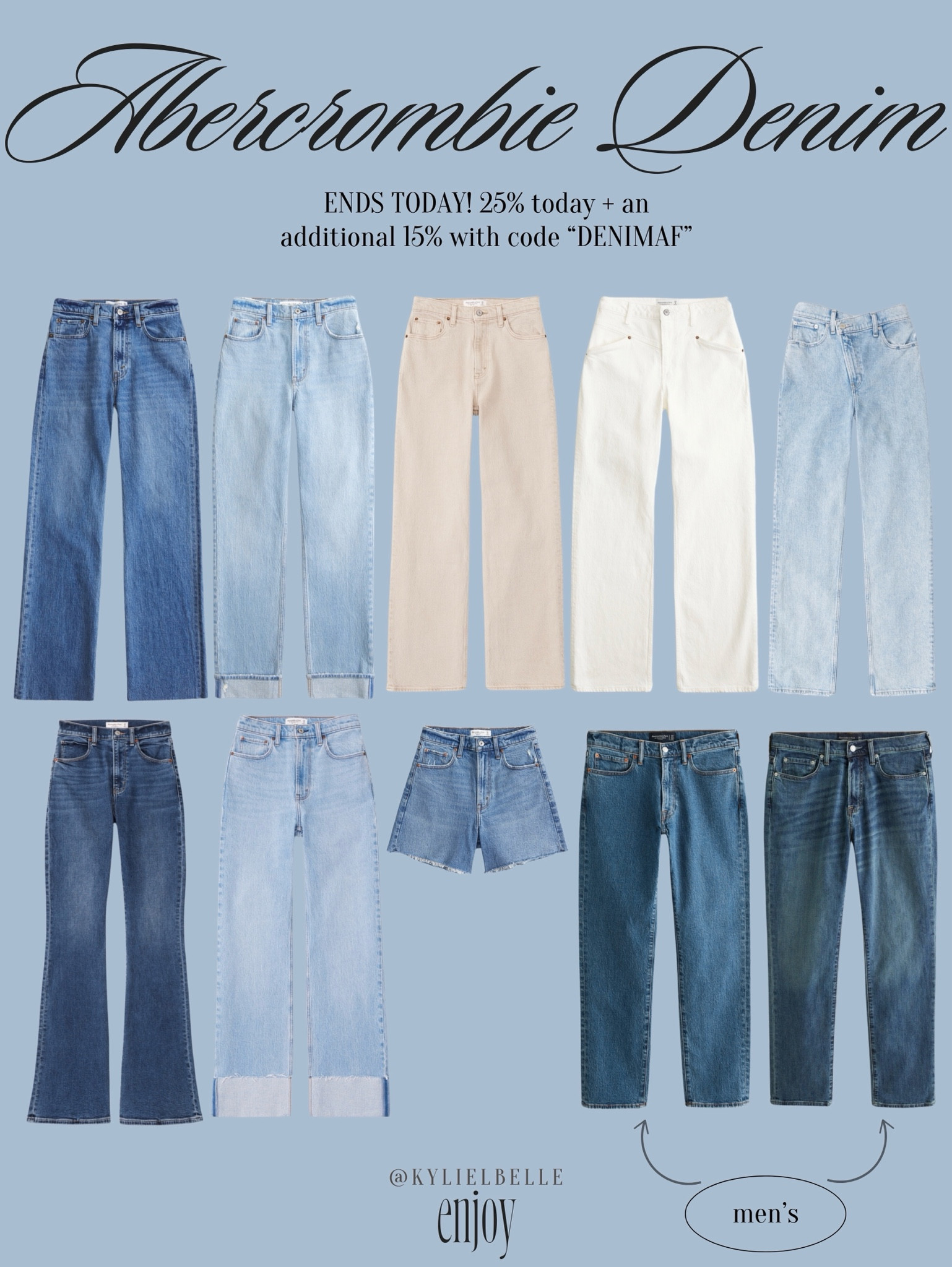 abercrombie denim sale!! 
& it ends today!!

#LTKSaleAlert #LTKMens #LTKxAF