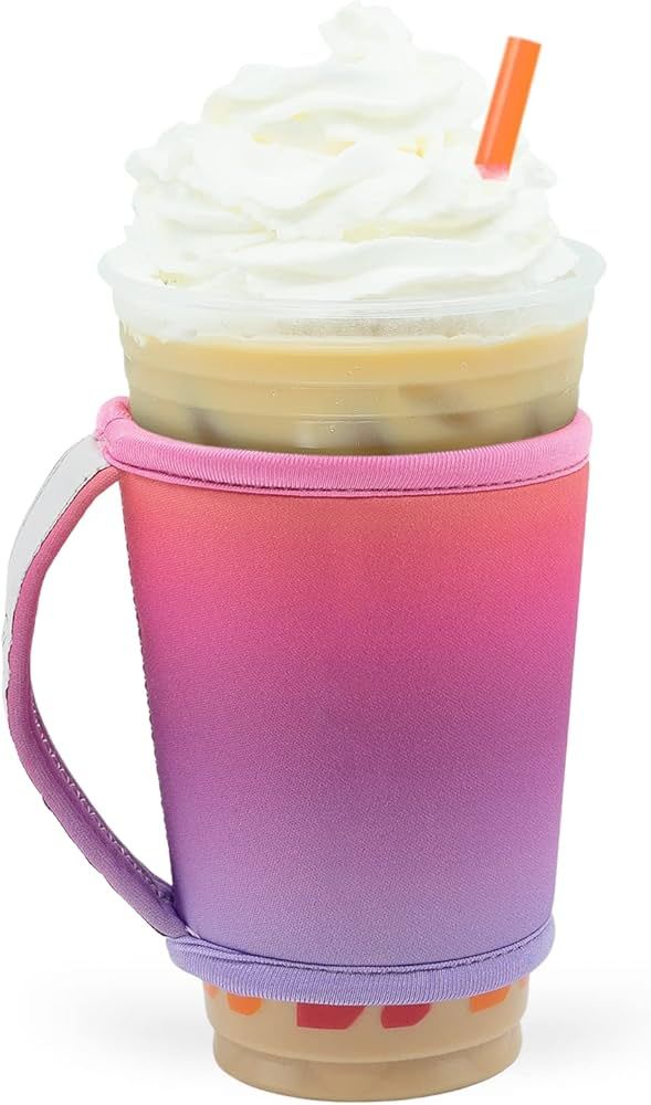 Go Cuff Hot And Iced Coffee Cup Reusable Sleeves Neoprene Insulator with Handle for Cold And Hot ... | Amazon (US)