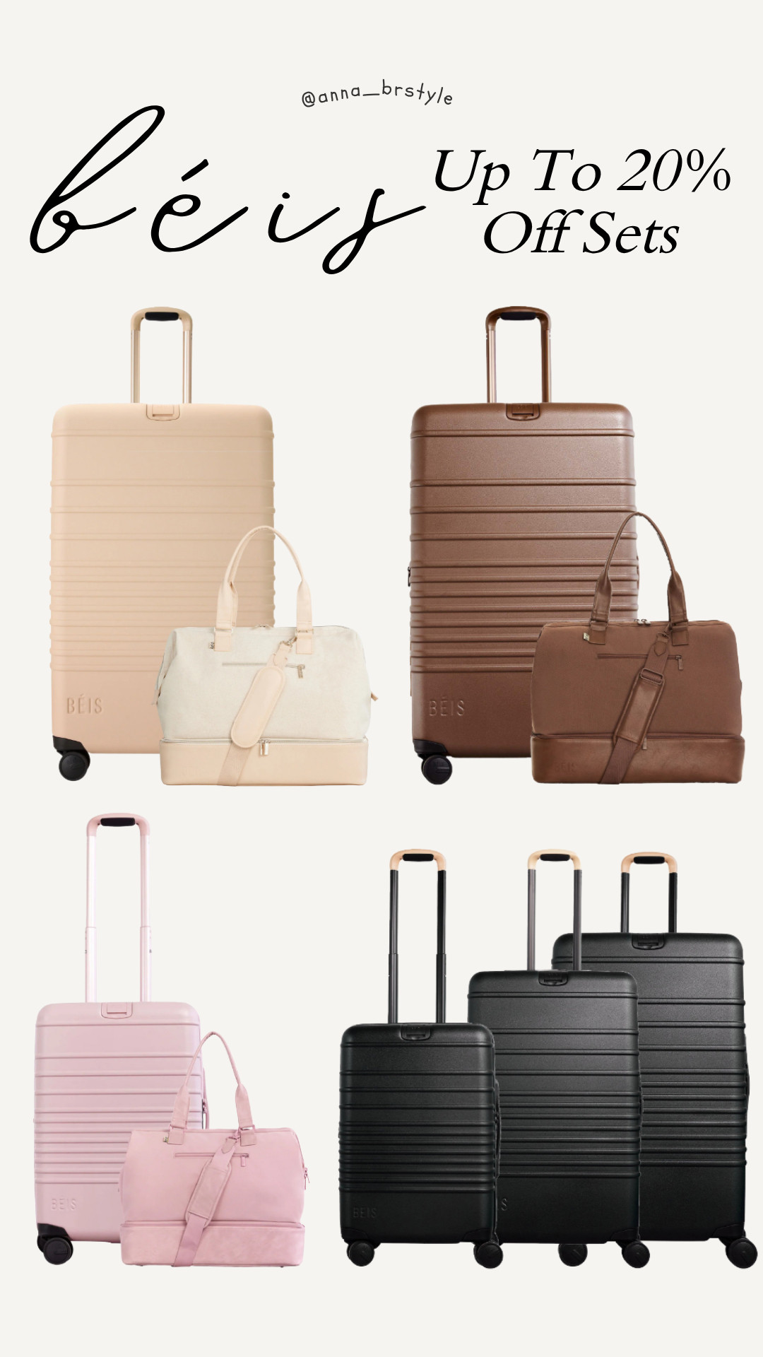 Beis Up To 20% Off Sets, béis travel sets, summer travel essentials, matching luggage sets, vacation packing essentials, carry on luggage, luggage set, weekender bag, travel gear, summer travel, travel accessories 

 #LTKSaleAlert #LTKTravel