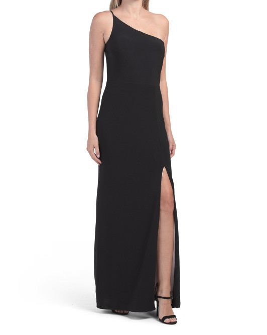 Made In Usa One Shoulder Gown With Front Slit | TJ Maxx