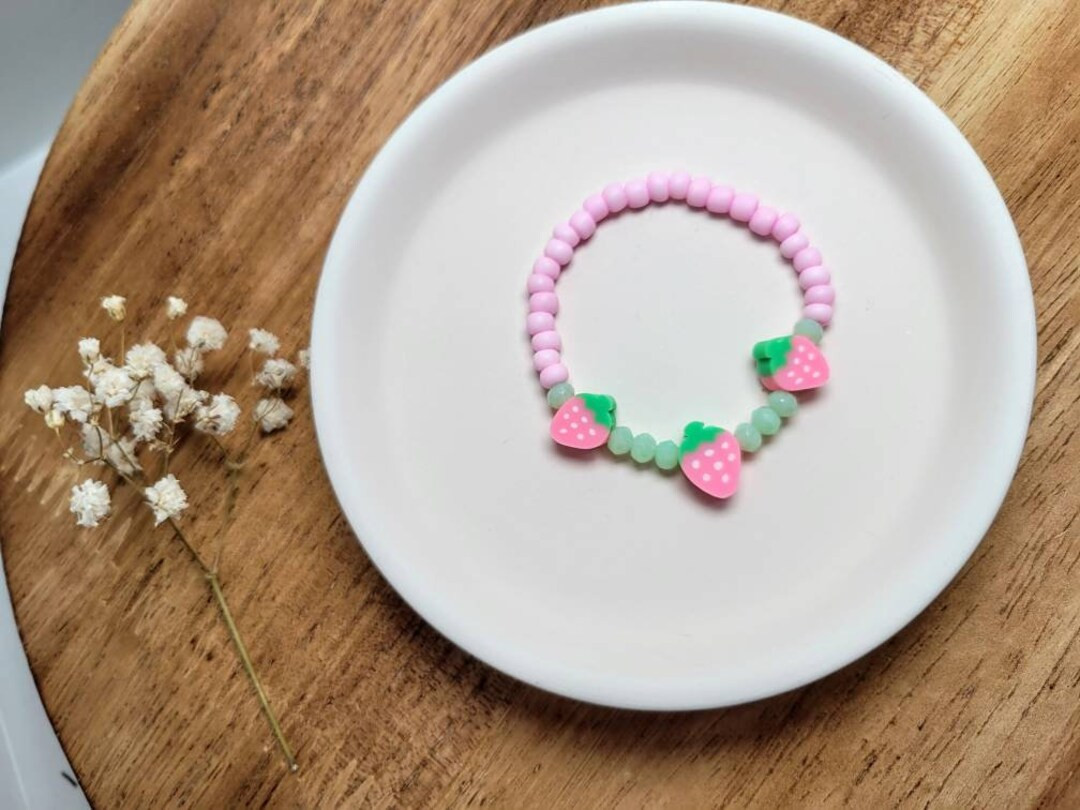 Strawberry Bracelet | Baby Bracelet | Mama and Me | Clasp Bracelet | Stretch Bracelet | Baby Jewe... | Etsy (US)