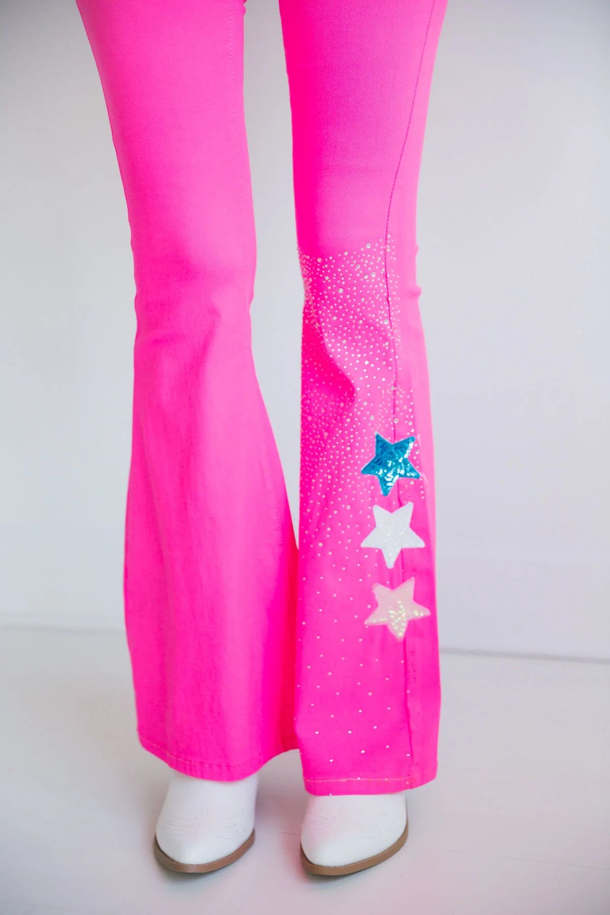 HOT PINK FLARES WITH STARS | Judith March