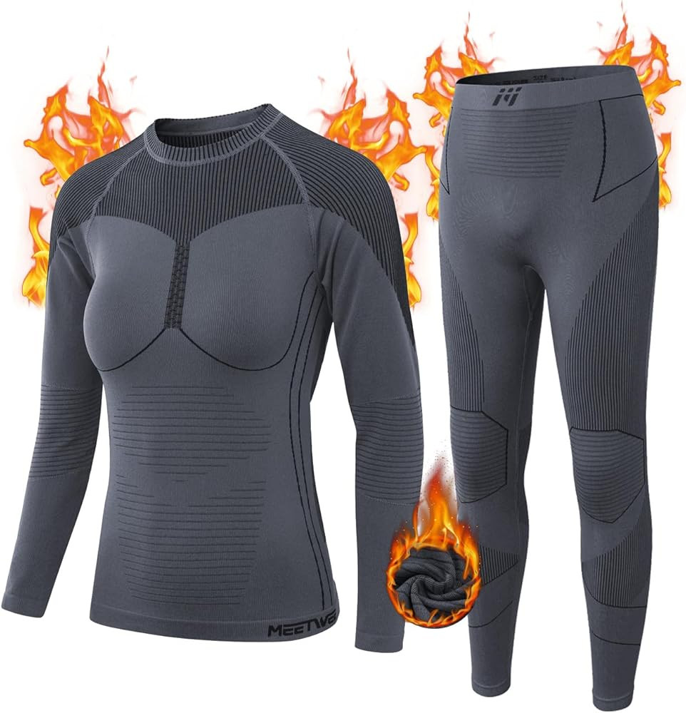 MEETWEE Thermal Underwear for Women, Long Johns Ski Cold Weather Gear Set Base Layer Warm Winter ... | Amazon (US)