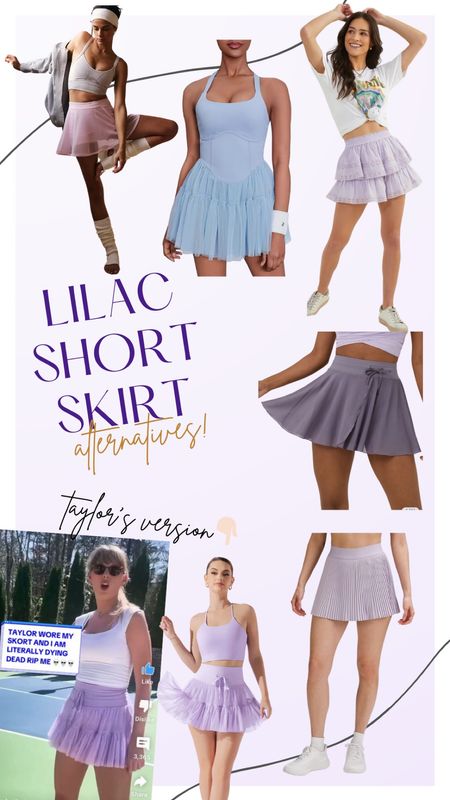 Looking for Taylor swift’s lilac short skirt that fits like skin? The real version I the pirouette skort from popflex, but it’s currently super back ordered and out of stock! Here’s some fun alternatives to Taylor’s skirt to give you a similar look 

#LTKfindsunder50 #LTKActive #LTKstyletip