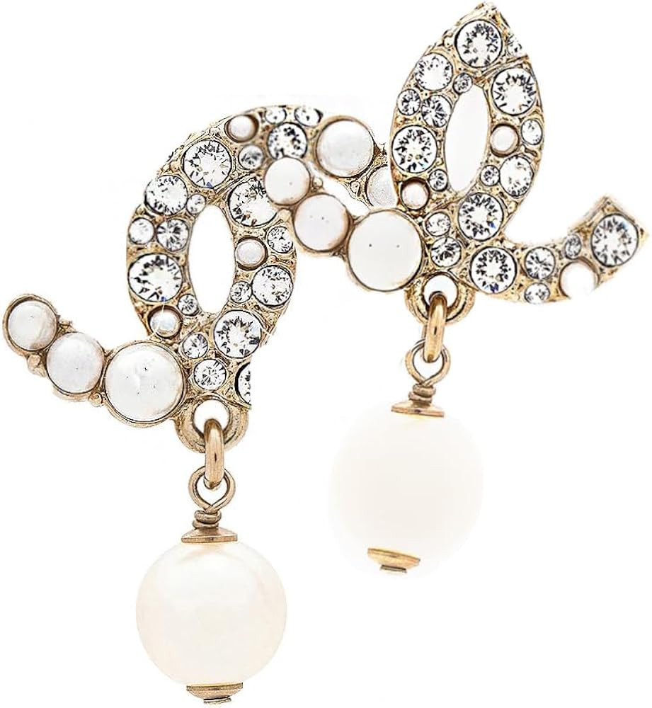 Women's Gold Plated Pearl Drop Earrings – 18K Gold Floral Dangle Studs with Simulated Pearls, H... | Amazon (US)