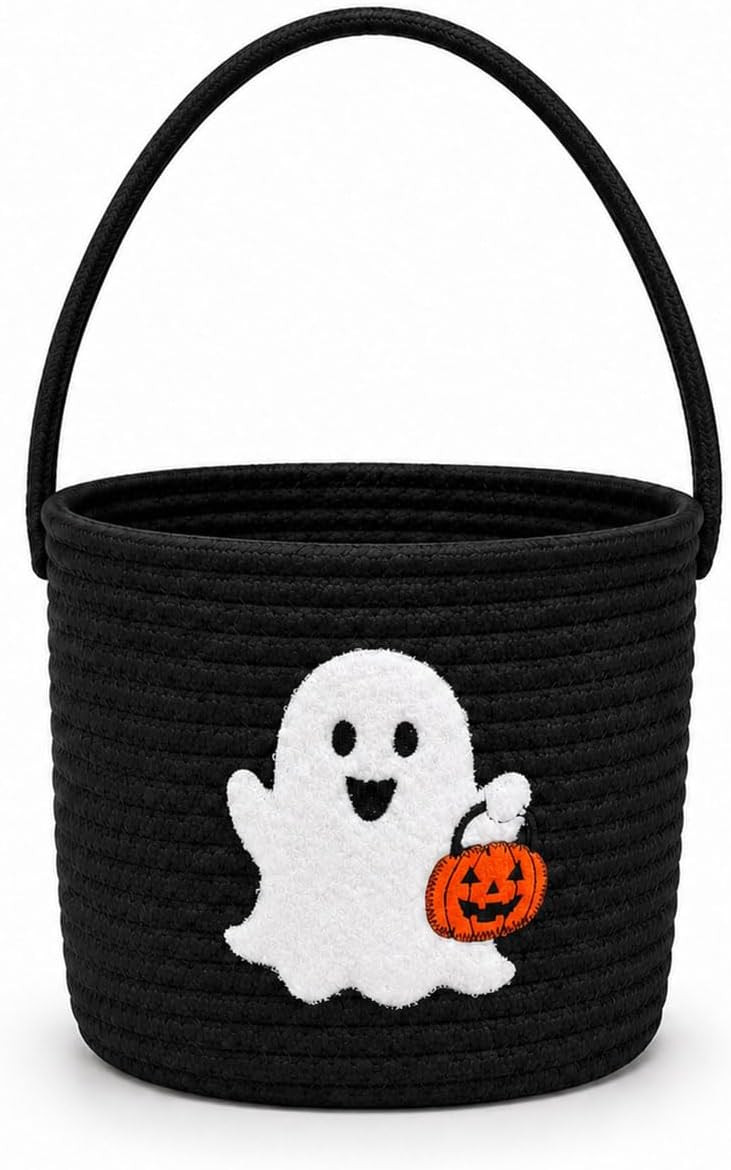 Halloween Basket, Trick or Treat Basket, Boo Baskets, Black | Amazon (US)