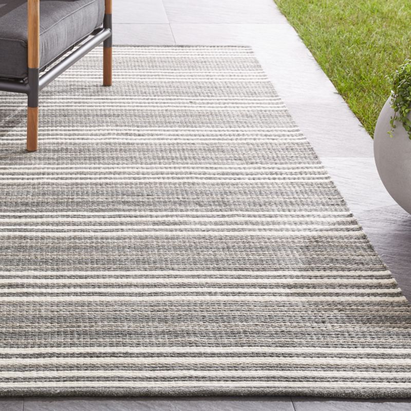 Hesper Striped Indoor/Outdoor Rug | Crate and Barrel | Crate & Barrel