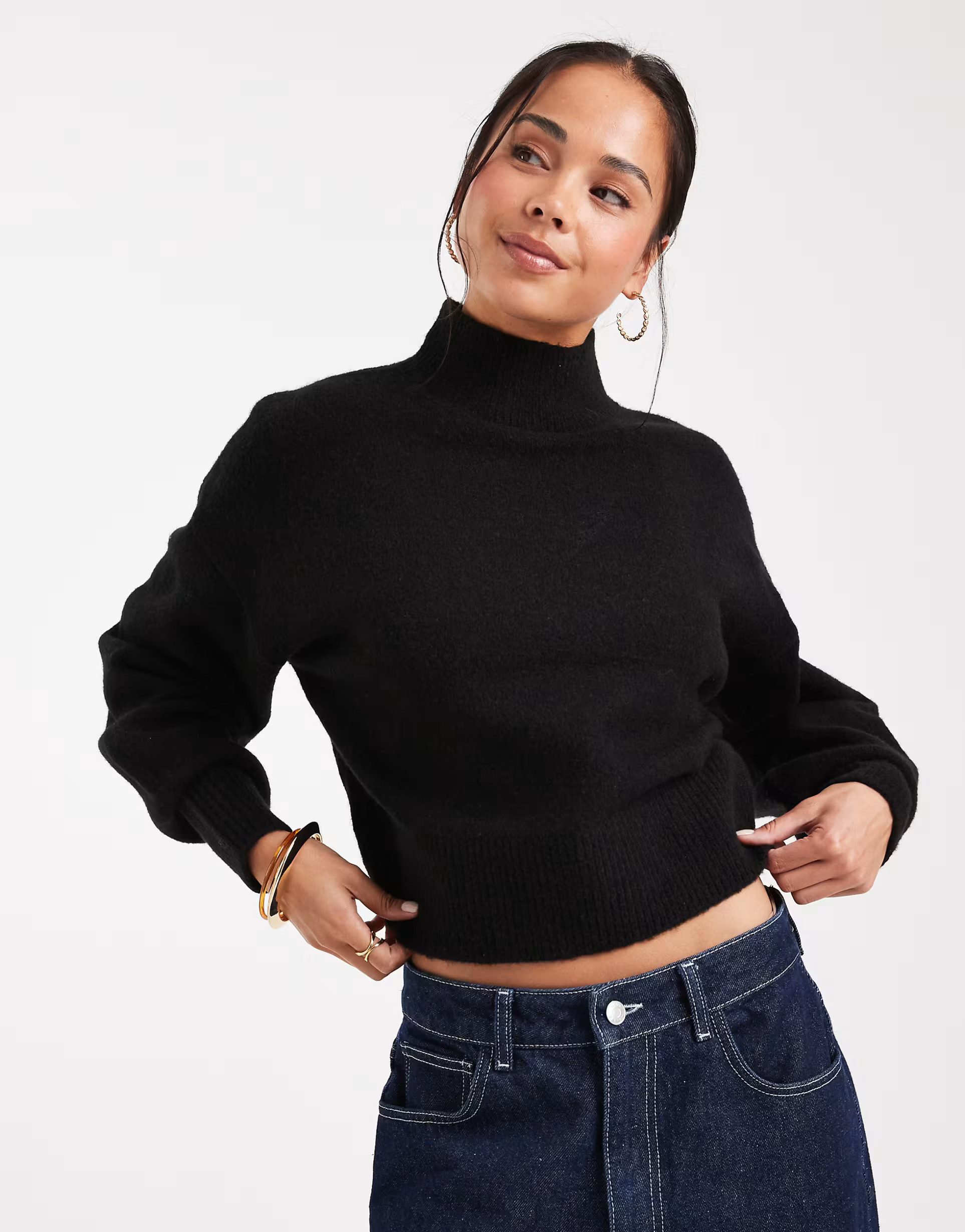 ASOS DESIGN high neck jumper in black | ASOS | ASOS (Global)