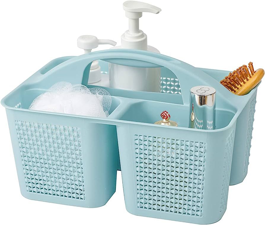 UUJOLY Plastic Portable Shower Caddy Basket Bucket, Cleaning Shower Basket with Handle Compartmen... | Amazon (US)