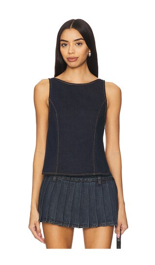 Rider Backless Top in Indigo | Revolve Clothing (Global)