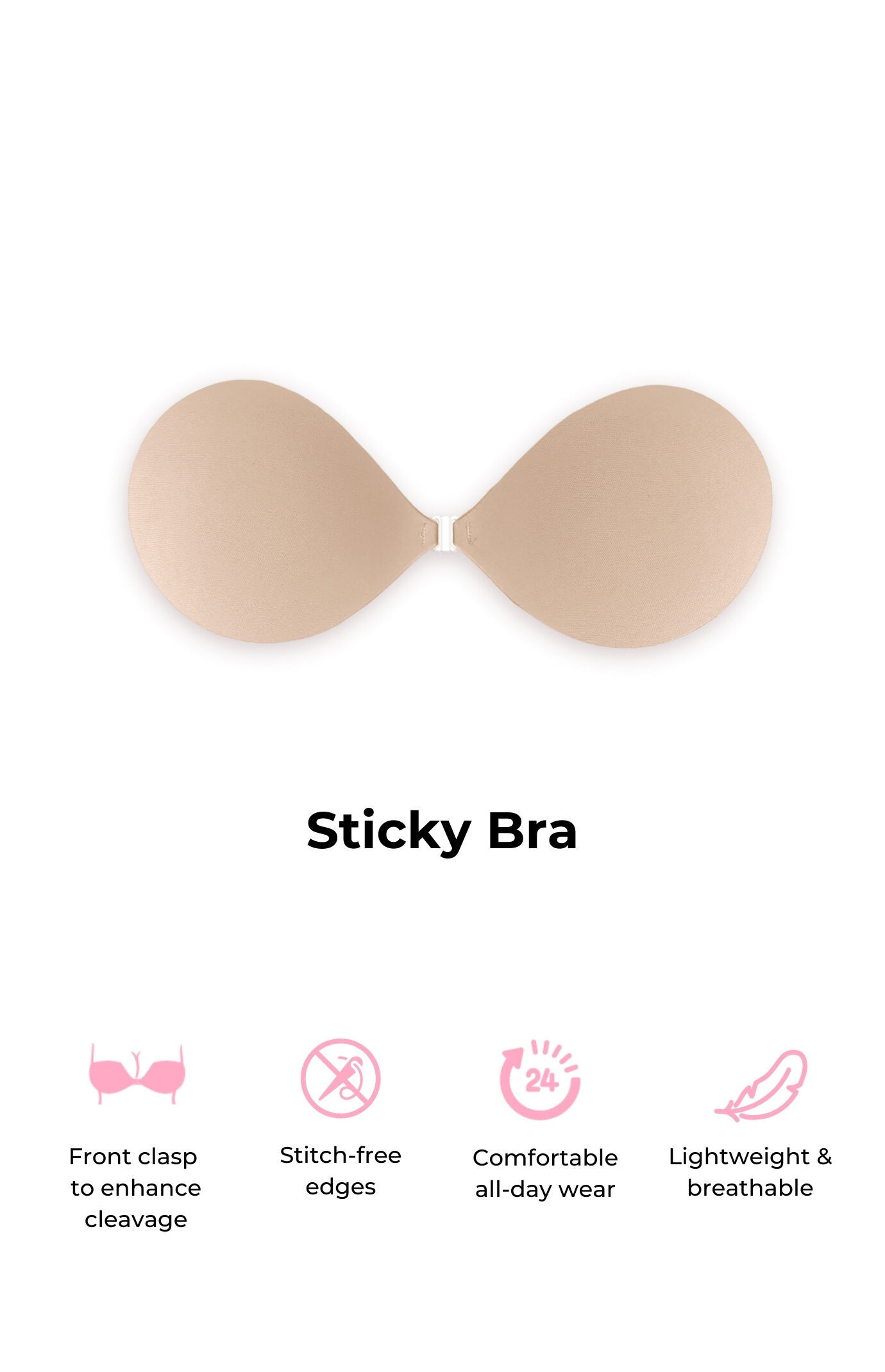 BOOMBA Women's Backless Strapless Sticky Bra in Beige - Size C CUP | PacSun