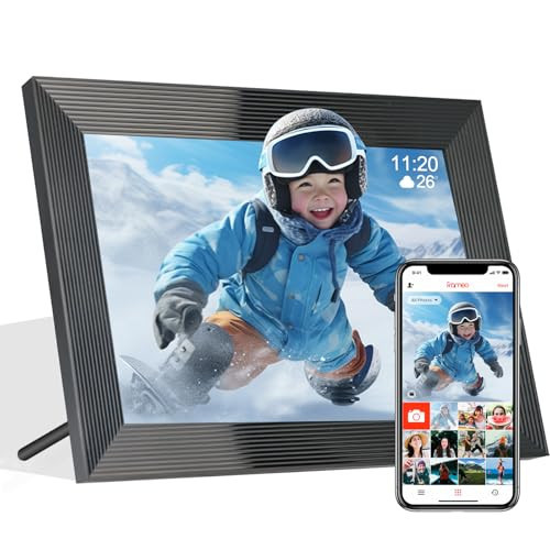 Frameo 10.1 Inch Smart WiFi Digital Photo Frame,Digital Picture Frame with 16GB Storage & SD Slot, Electronic Picture Frame IPS Touch Screen with Auto-Rotate, Frameo Digital Frame WiFi - Black | Amazon (US)
