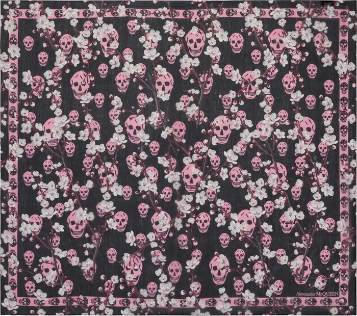 Blossom Skull Silk Chiffon Scarf | Nordstrom