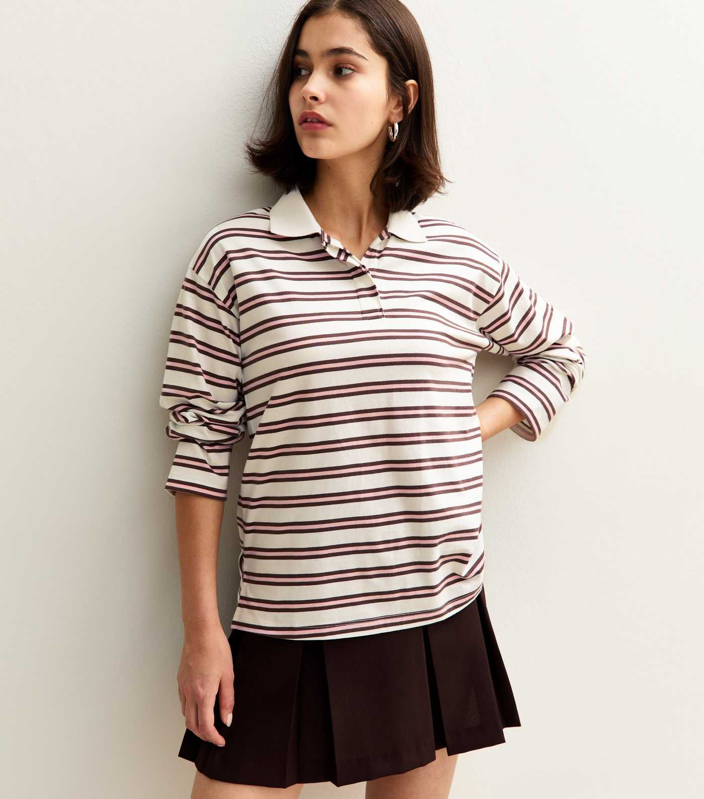 White Rugby Striped Long Sleeve Top | New Look | New Look (UK)
