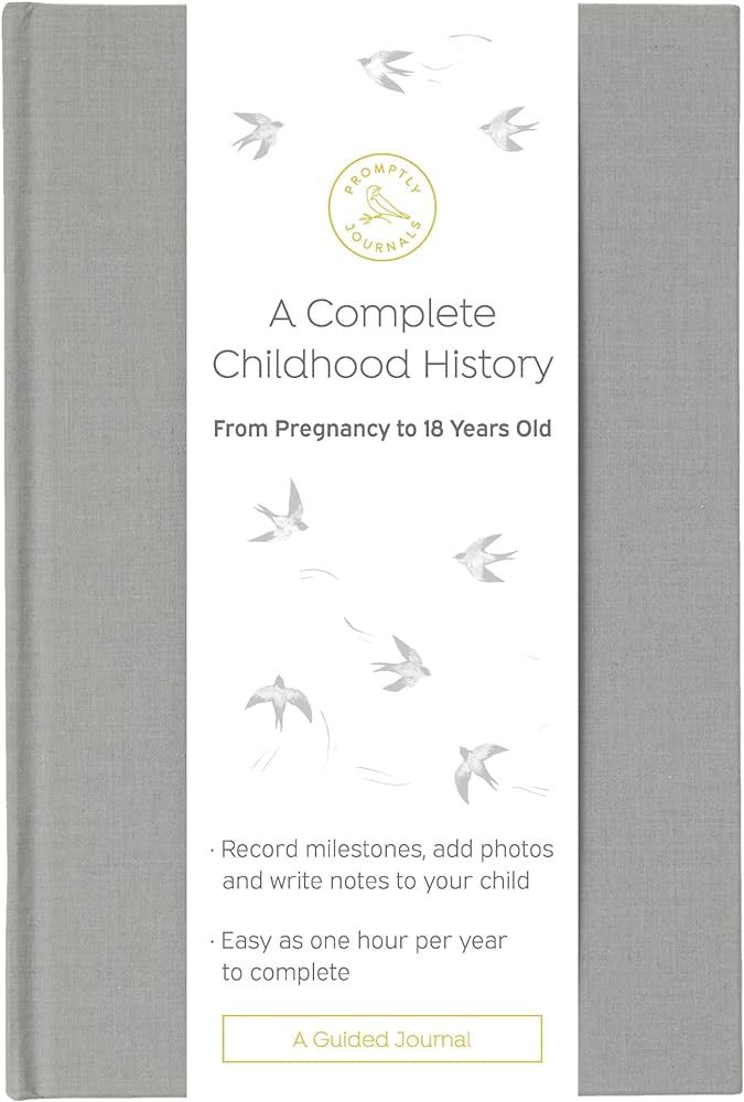 Promptly Journals, A Complete Childhood History: From Pregnancy to 18 Years Old (Grey, Linen) | B... | Amazon (US)