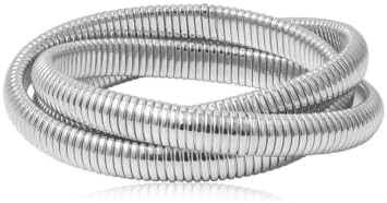 Chunky Bangle Bracelets Coil Stackable Snake Chain Bracelet Interlocking Layered Wrap Bangle Brac... | Amazon (US)